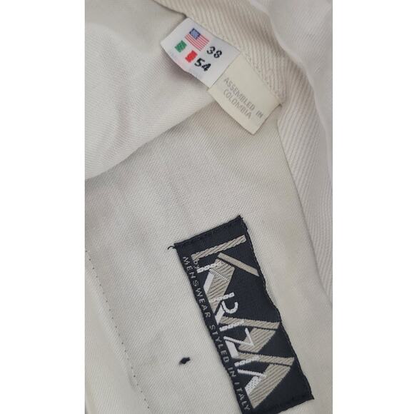 Krizia Dress Pants Mens Size 38x29 Dark Blue Cuffed Pleated Made in Italy Slacks - Picture 10 of 10